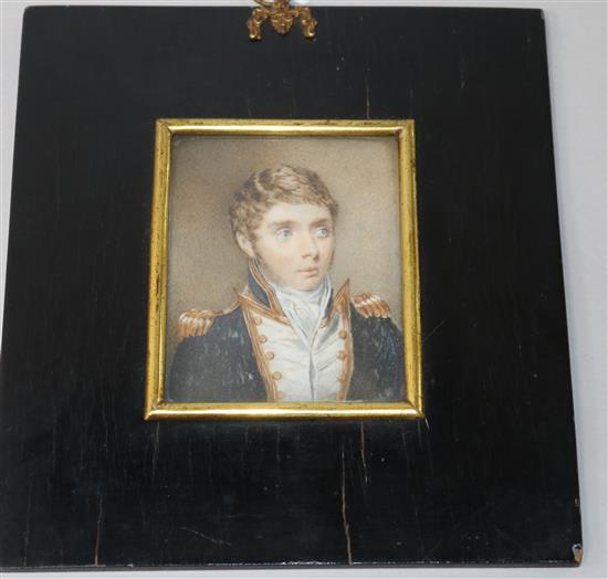 Alice James (fl. 1887-1897), miniature portrait of a young 19th century naval officer
